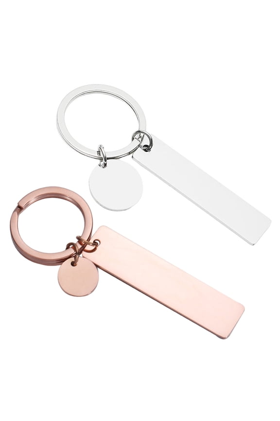 2-Pack Stainless Steel Keychain Blanks, Metal Key for Custom Engraving and Craft Projects