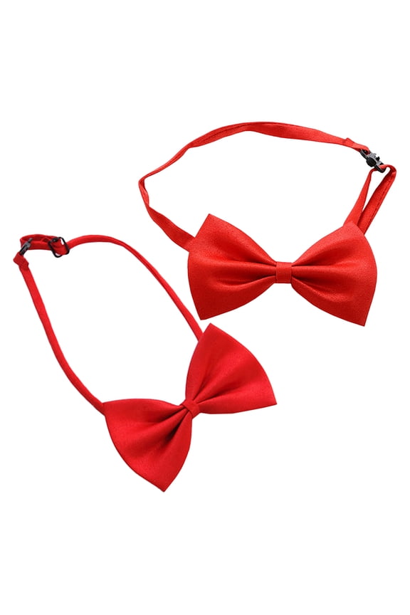 2pcs Bow Tie Boys Red Bow Tie Pre Tied Bowties Polyester Minimalist Design For Ceremonies