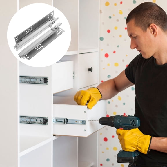 LOLIPPYY 2-Pack Soft Close Drawer Slides for Cabinets, Heavy Duty Rolled Steel, Smooth Quiet