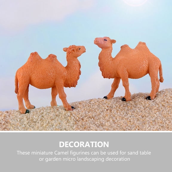 LOLIPPYY 2pcs Camel Desk Statue Desktop Tiny Camel Statues Brown Plastic Garden Decoration Accessory