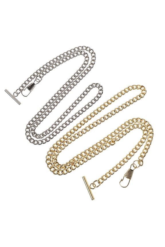 2-Pack Iron Chain for Pocket Watch, and Stylish Accessory for Everyday Casual Use