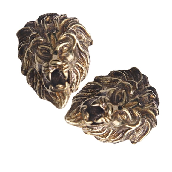 LOLIPPYY 2pcs Craft Lion Buttons Lion Head Brass for Wallets Fastener Projects