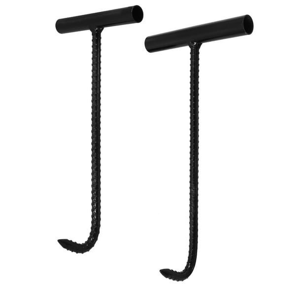 LOLIPPYY 2pcs Drain Cover Lifting Tool T Shaped Steel Hook Black Heavy Duty for Homeowners