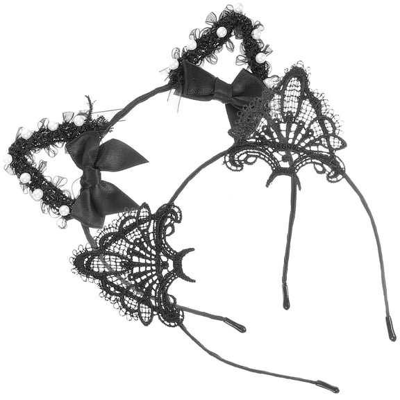 LOLIPPYY 2pcs Ear Headbands Cat Ear Headpieces Cat Costume Cosplay Headbands Women Costume Props