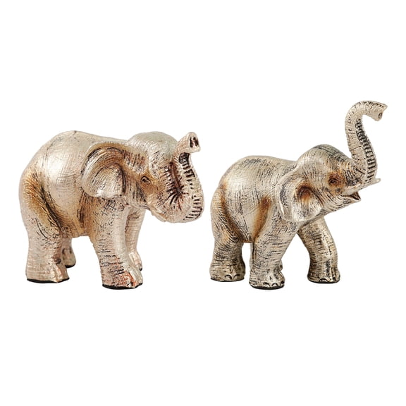 LOLIPPYY 2pcs Elephant Figurine Tabletop Elephant Figurine Statue Adorable Elephant Model Toy