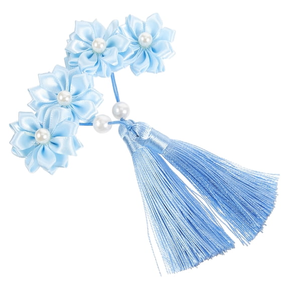 LOLIPPYY 2pcs Flower Claw Clip Blue Hair Decoration Accessories for Women Prom Ceremony