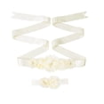 thumbnail image 1 of LOLIPPYY 2-Piece Flower Girl Sash and Headband Set with Rhinestone Satin Ribbon Belly Band for Wedding, Party, or Evening Dress in Beige, 1 of 7