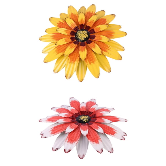 LOLIPPYY 2pcs Flower Wall Decor Iron Pendant Simple Design Indoor Outdoor Decoration Homeowners