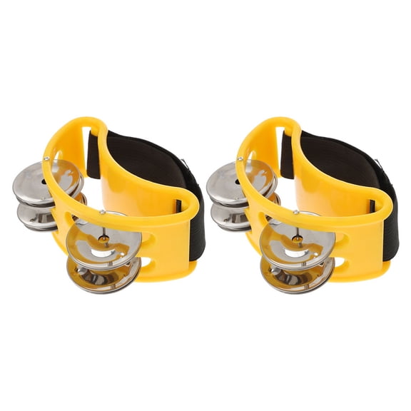 LOLIPPYY 2pcs Foot Bell Shaker ABS Yellow Percussion Instrument for Entertainment Activities