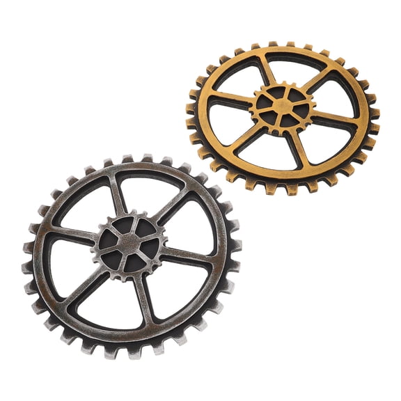 LOLIPPYY 2pcs Gear Decoration Industrial Gear Wall Decor Black Wooden Gear Ornament Wall Decoration For Office
