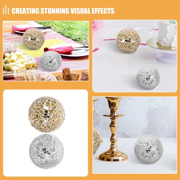LOLIPPYY 2pcs Glass Balls Round Home Decor Glass Spheres Unique Sphere Decorative Balls For Home Theme Party Supplies