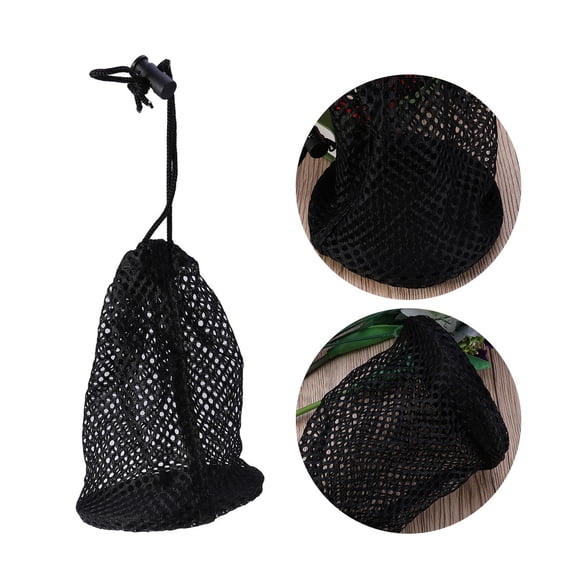 LOLIPPYY 2pcs Golf Balls Pouch Nylon Black Round Bottom For Golf Practice Sports