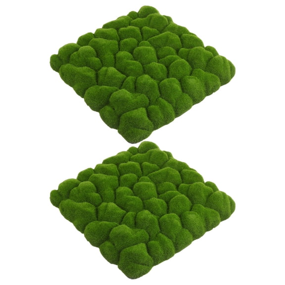LOLIPPYY 2pcs Green Artificial Moss Wall Panel for Indoor Outdoor Decor Flocking Material Realistic Design