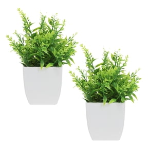 LOLIPPYY 2pcs Green Faux Bonsai Desk Plants for Home Decor Natural Look Low Maintenance Small Indoor Plants