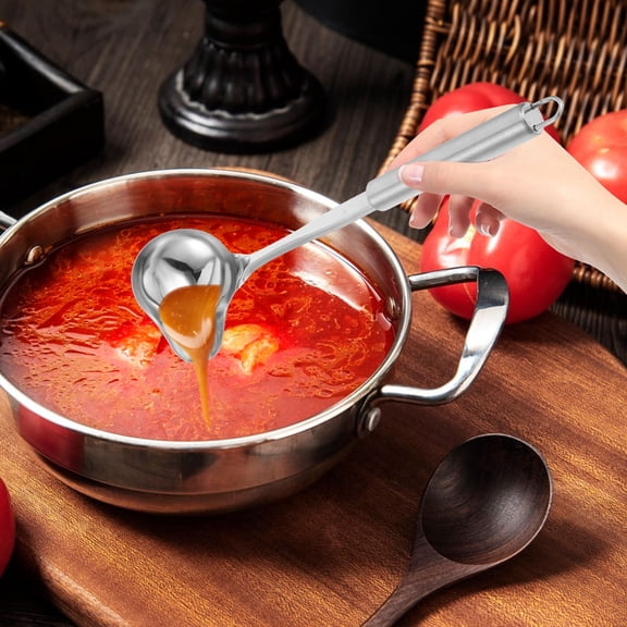 LOLIPPYY 2-Piece Stainless Steel Kitchen Spoon Set, Easy to Clean, Ideal for Cooking and Hotel Use