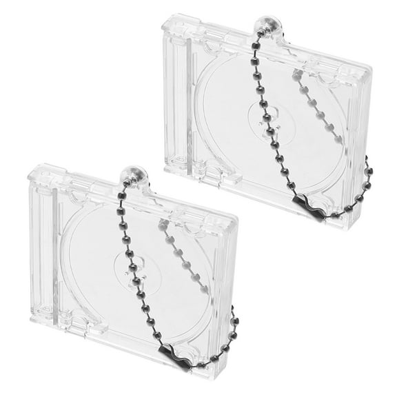 LOLIPPYY 2pcs Lightweight CD Holder Acrylic Transparent Rectangular Key Pendant For Music Festivals