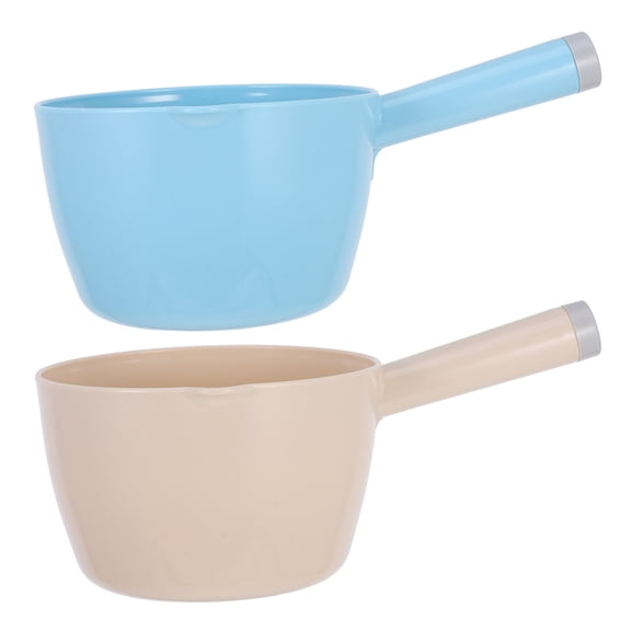 LOLIPPYY 2pcs Long Handle Plastic Water Ladles Water Dippers Scoops for Hair Washing Bath Watering Laundry Kitchen