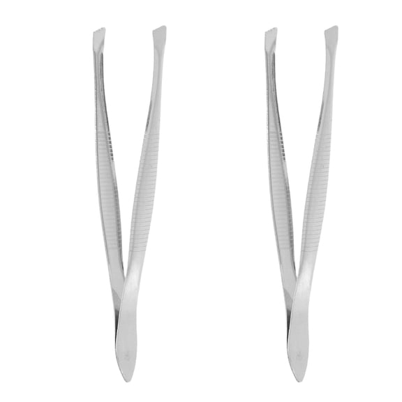 LOLIPPYY Set of 2 Mini Tweezers with Beveled Tips for Precise Ingrown Hair Removal and Makeup Application