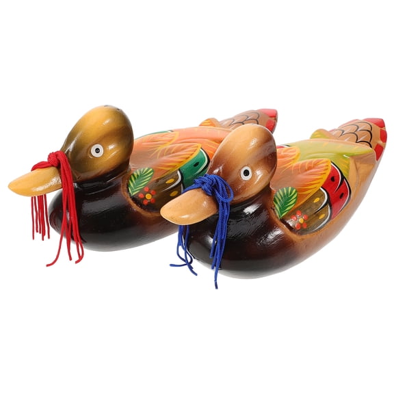 LOLIPPYY Set of 2 Hand-Painted Wooden Model Sculptures, Ideal Desktop Decorations and Wedding