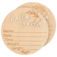 thumbnail image 1 of LOLIPPYY 2pcs Monthly Baby Birth Sign Cards Wooden Discs Announcement Board Baby Monthly Props, 1 of 7