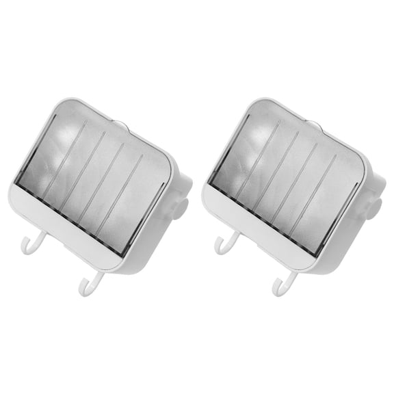 LOLIPPYY 2-Pack Light Grey Plastic Soap Dish Set, Rustproof PP Wall-Mounted Holder for Shower and Bathroom