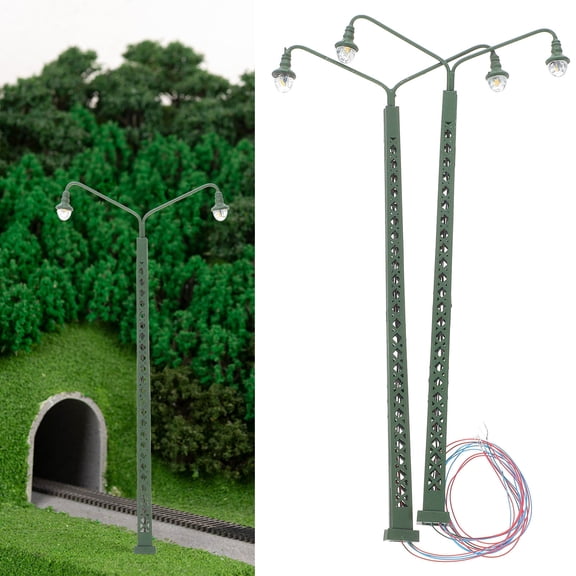 LOLIPPYY 2-Pack Railroad Light Model with ABS Mini Scene Layout Lighting for Railroad Display