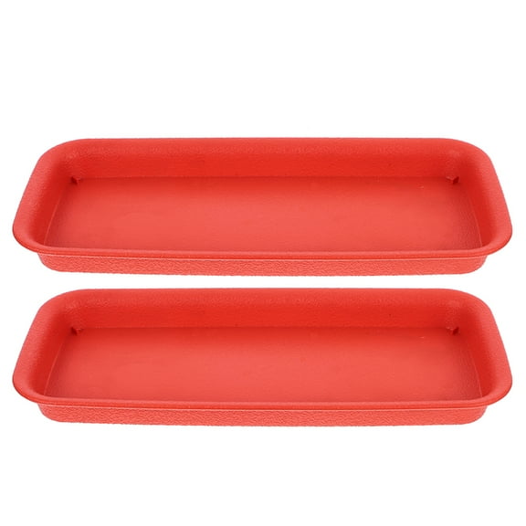 LOLIPPYY 2pcs Rectangular Water Tray for Plants Reusable Plant Pots Saucers Indoor and Outdoor Planter Plates Drip Tray for Potted Plants