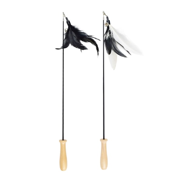 LOLIPPYY 2pcs Retractable Cat Tickling Sticks Cat Teasing Toys Cat Flirting Toys