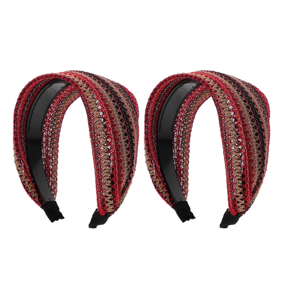 LOLIPPYY 2pcs Retro Headband Multi Fabric Sun Protection Hair Accessories For Women