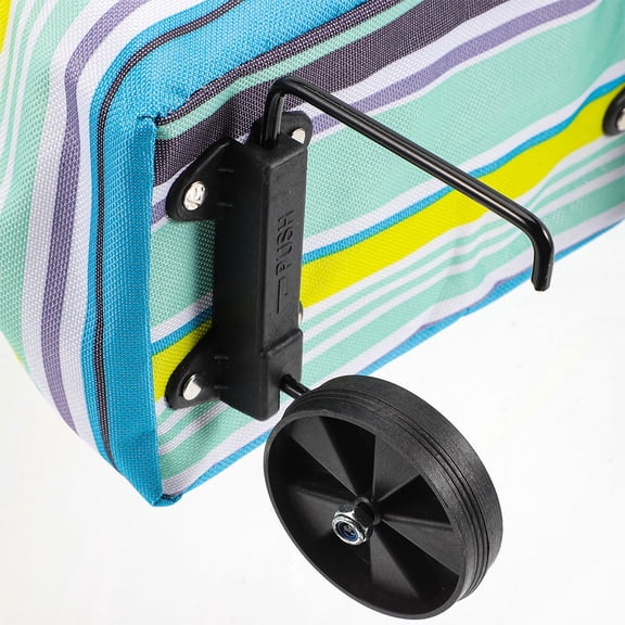 LOLIPPYY 2-Pack Foldable Reusable Shopping Tote Bags with Smooth Rolling Wheels for Convenient Carrying and Compact Storage