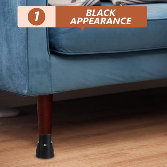 LOLIPPYY 2-Pack Black Plastic Round Couch Risers with Non- Base for Furniture and Home Use