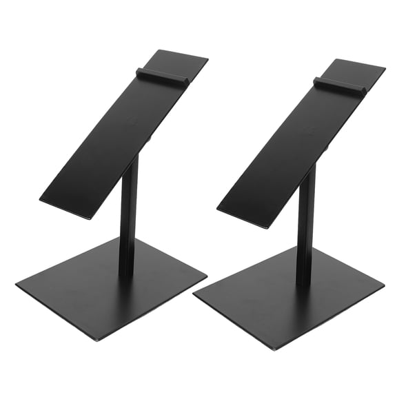 LOLIPPYY 2pcs Shoe Display Stand: Adjustable Height High Heel Risers - Metal Shoe Rack Holder Sandal Support For Home Retail Store Supplies Black