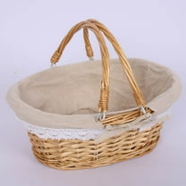 LOLIPPYY 2pcs Storage Basket Liners Cloth Liner Replacement Oval Fabric Inserts For Wicker Farmhouse Wire Picnic Basket Accessories Storage Bin Decoration