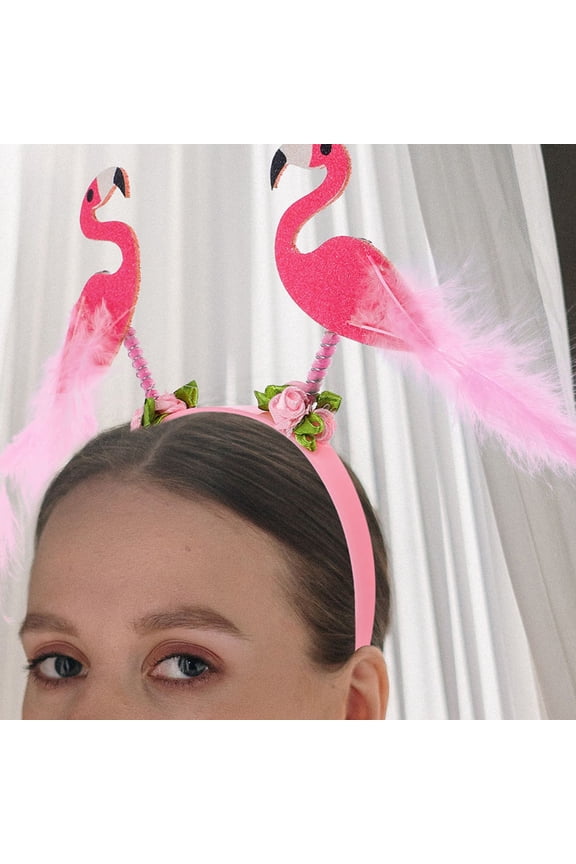 2pcs Tropical Flamingo Headbands Durable Plastic for Women Beach Wedding