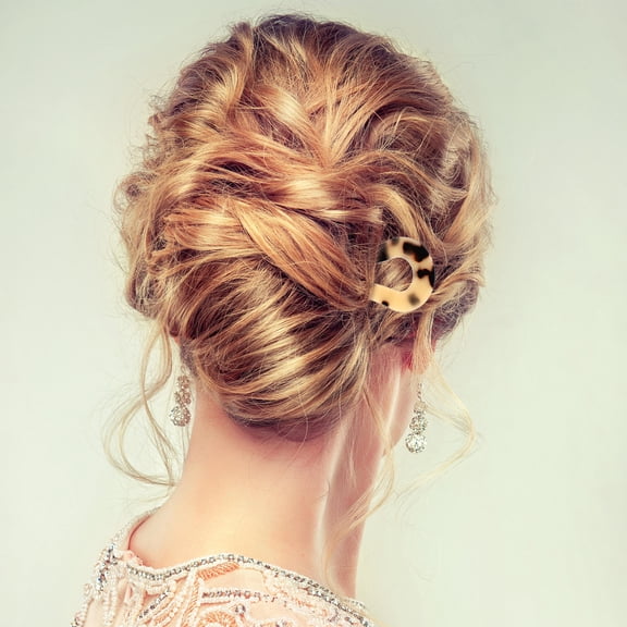 LOLIPPYY 2pcs U Shaped French Hair Pins Acetate Dark Tortoise Shell for Hairstyle Decoration Women