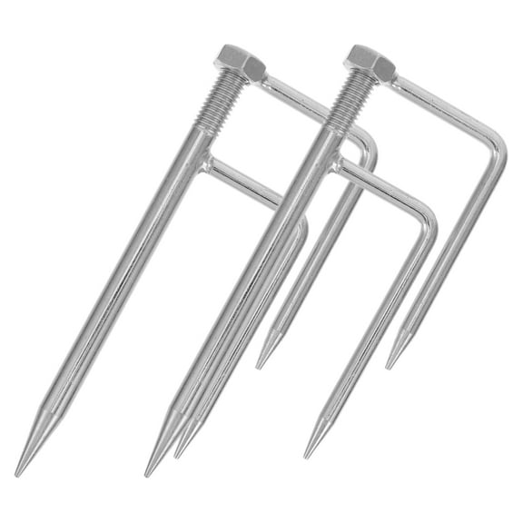 LOLIPPYY 2pcs Umbrella Holder Iron Silver Portable Design Outdoor Enthusiasts