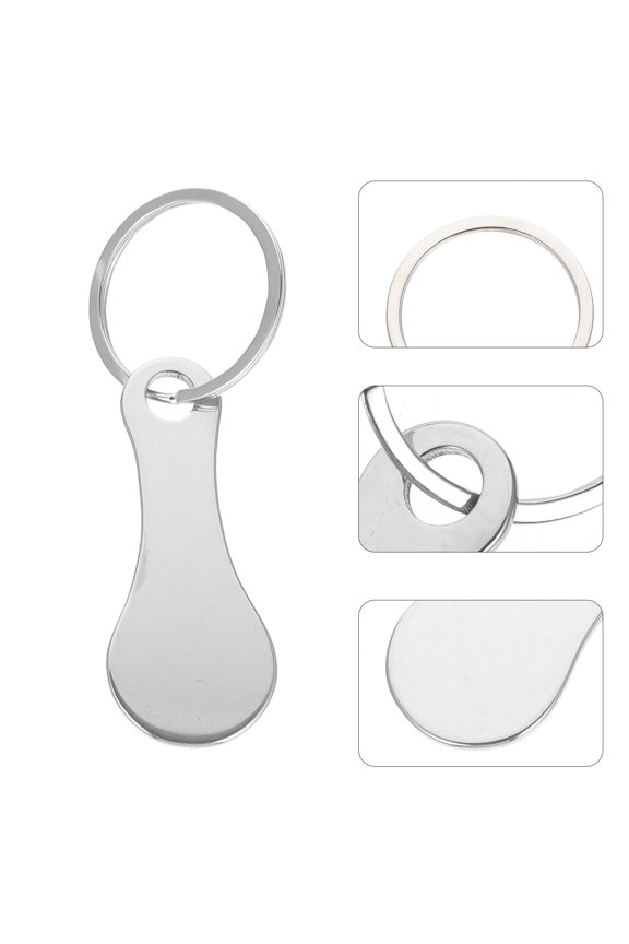 2pcs Unlocking Tool for Shopping Trolleys Stainless Steel Keyring