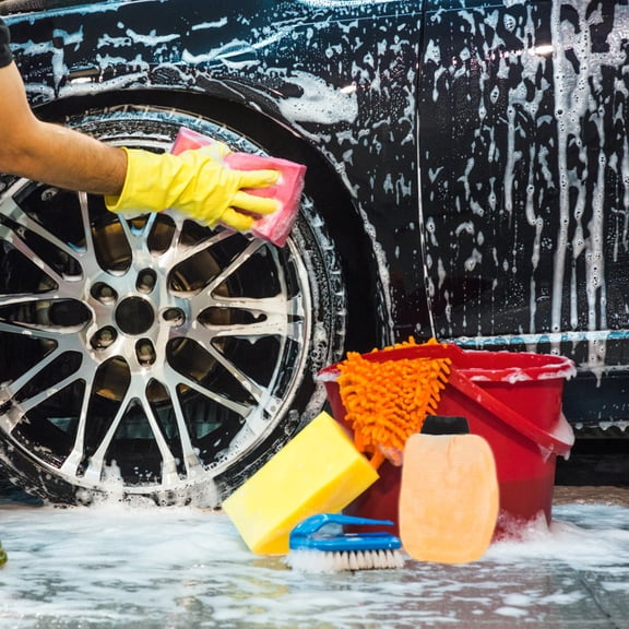 LOLIPPYY 2pcs Wash Mitts Yellow Wool Velvet for Car Washing and Buffing