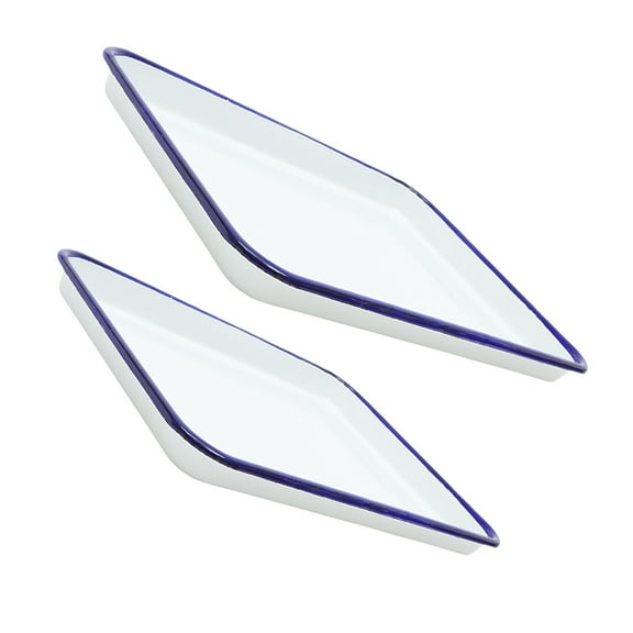 LOLIPPYY 2pcs Wear-Resistant Baking Tray Enamel Rectangle For Laboratory Chefs Use