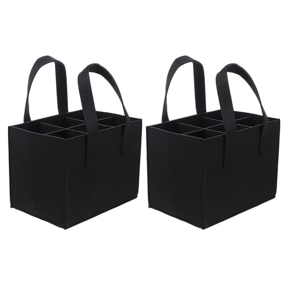 LOLIPPYY 2pcs Wine Bottle Wrapping Bag Handheld Wine Bottle Storage Pouch Multi-grid Wine Bag