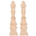 thumbnail image 1 of LOLIPPYY 2pcs Wooden Carved Unpainted Applique Roman Column Applique Roman Column Decor, 1 of 3