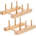 thumbnail image 1 of LOLIPPYY Set of 2 Wooden Yarn Spool Storage Racks for Crocheting and Sewing Yarn Holder Dispenser, 1 of 7