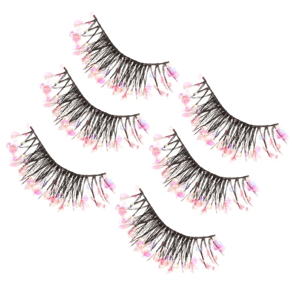 LOLIPPYY 3 Pairs Thick Synthetic Fiber Eyelashes for Night Out and Dating Look