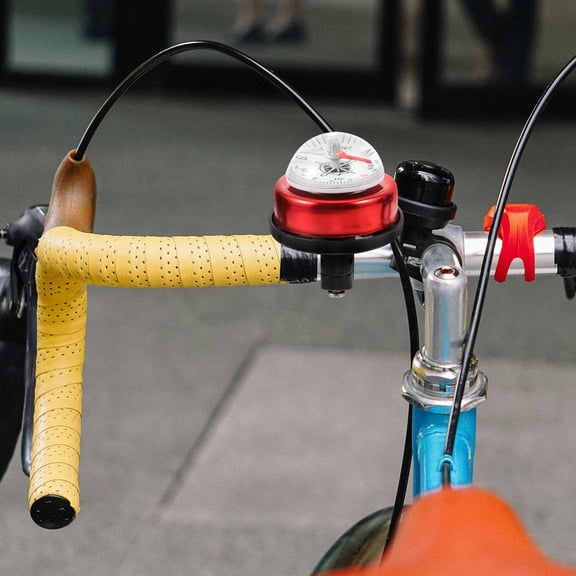 LOLIPPYY 3-Pack Bike Handlebar Bells with Anti-Theft Compass, Assorted Colors for Cycling Safety and Convenience