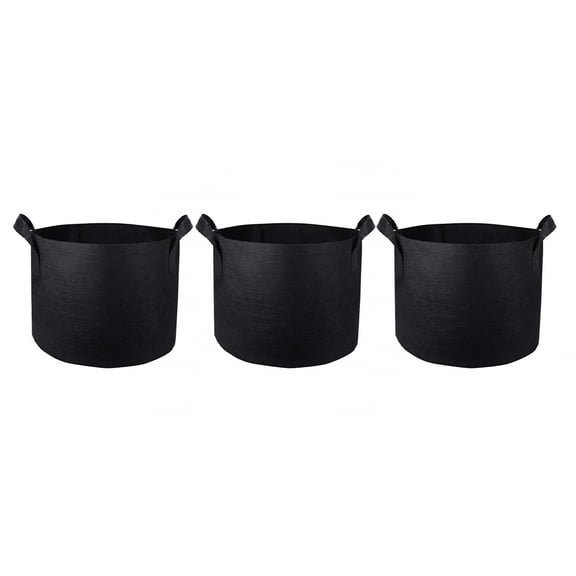 LOLIPPYY 3-Pack Round Planting Bags Non-Woven Grow Pouches Bucket for Gardening