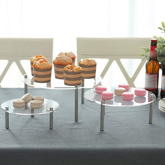 LOLIPPYY 3-Piece Set Cake Display Unit Acrylic for Children's Parties Dessert Table
