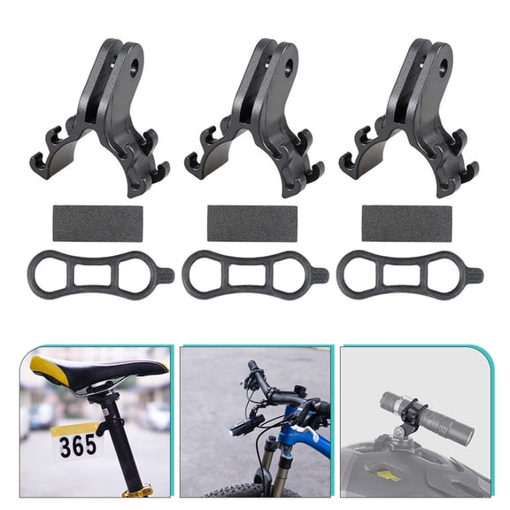 LOLIPPYY 3-Pack Black Silicone Bike Lamp Holders for Cycling and Outdoor Sports Accessories