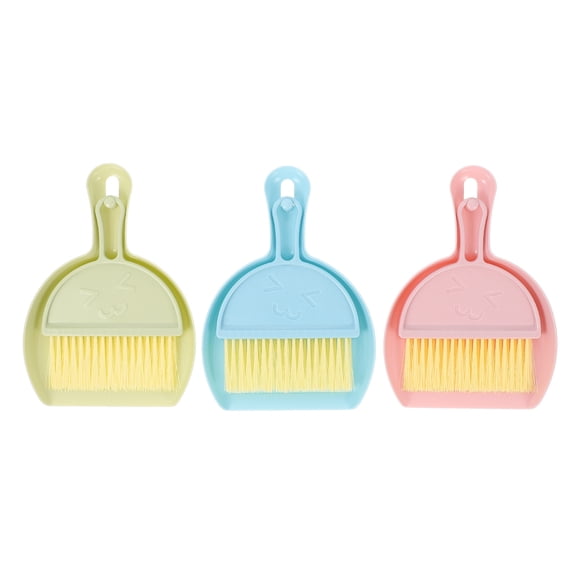 LOLIPPYY 3 Sets Mini Broom Dustpan Small Animal Supplies PP Pink Cleaning
