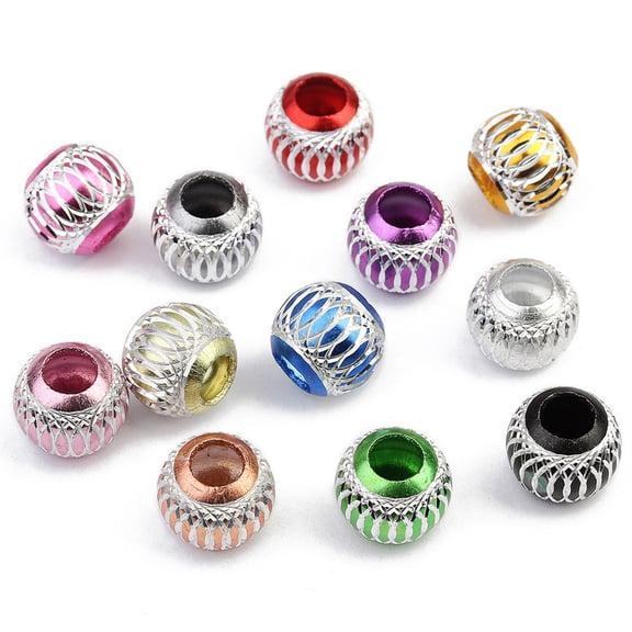 LOLIPPYY 30 Pieces Assorted Color Curved Thread Round Beads for Jewelry Making and Craft Enthusiasts