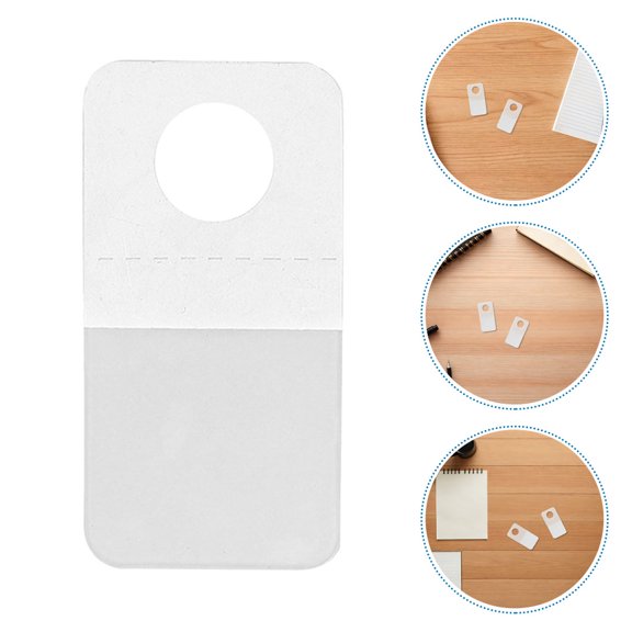 LOLIPPYY 300 Pcs Clear Sticky Hanging Tabs, Adhesive Plastic Hooks for Retail Display, Product Packaging, Easy Installation